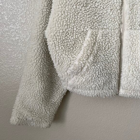 Nike Jacket Womens Small White Logo Sherpa Fleece Stand Collar Stay Warm CU66396 - Picture 7 of 13